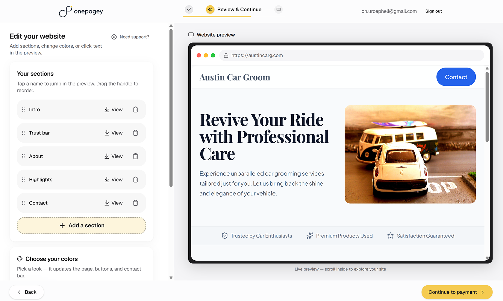 OnePagey - Single Page Website Builder